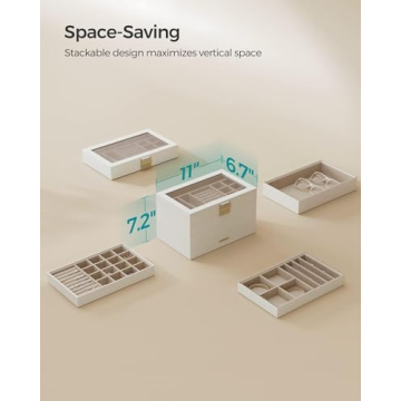 SONGMICS Elegant Stackable Jewelry Box – Customizable Storage