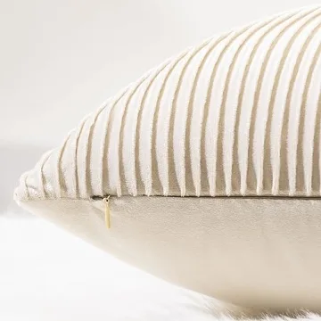 YCOLL Beige Velvet Pillow Covers 18x18 - Luxurious Style