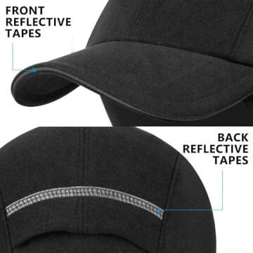 GADIEMKENSD Women's Winter Reflective Fleece Ponytail Hat with Drop Down Ear Warmer