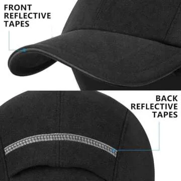 GADIEMKENSD Women's Winter Reflective Fleece Ponytail Hat with Drop Down Ear Warmer