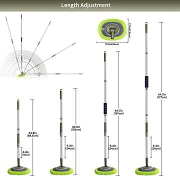 Wall Cleaner - Max 66'' Ergonomic Wall Mop with Adjustable Handle for Effortless Cleaning