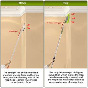 Wall Cleaner - Ergonomic 66'' Mop for Easy High Reach Tasks