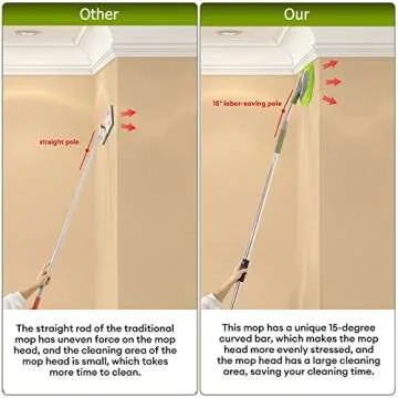 Wall Cleaner - Ergonomic 66'' Mop for Easy High Reach Tasks