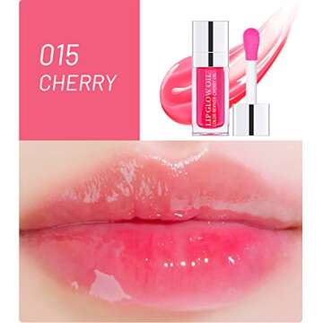 MAEPEOR Hydrating Lip Glow Oil 10 Colors Moisturizing Lip Oil Gloss Non-sticky Transparent Lip Gloss...