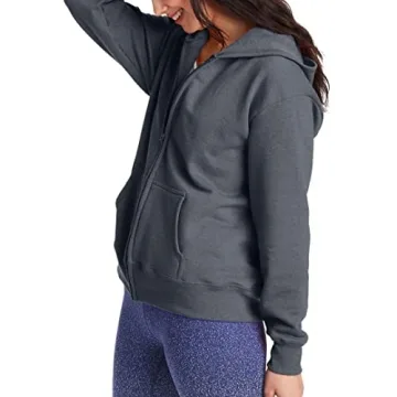 Hanes EcoSmart Women's Full-Zip Hoodie - Slate Heather