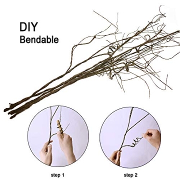 FeiLix 5PCS Artificial Curly Willow Branches for Decor