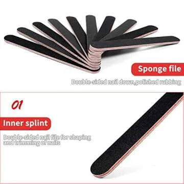 10Pcs Nail File Set - Professional Double-Sided Emery Boards