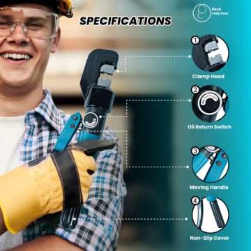 Posh Collection Hydraulic Crimping Tool Set 8T - Complete Cable Crimper Kit with 9 Dies 2/0 AWG to 1...