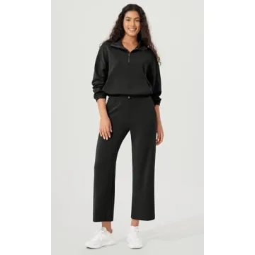 ODODOS Women's Modal Soft Wide Leg Pants with Pockets Adjustable Shockcord High Waist Casual Lounge Pants-27/29/31" Inseam