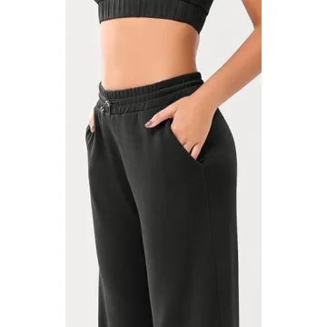 ODODOS Women's Modal Soft Wide Leg Pants with Pockets Adjustable Shockcord High Waist Casual Lounge Pants-27/29/31" Inseam