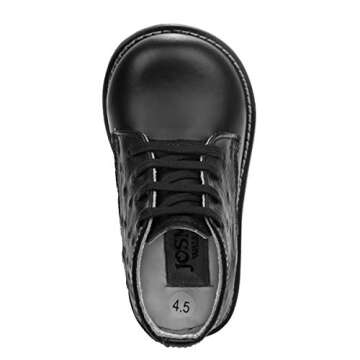 Josmo Baby Unisex Walking Shoes First Walker, Black Smooth Ostrich, 4 US Infant