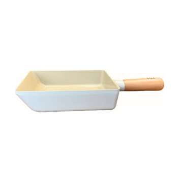 FIKA Kitchen Nonstick 6-Inch Rectangle Tamagoyaki Egg Roll Pan with Wooden Handle, Japanese Omelette Frying Skillet, Induction Compatible Cookware, Healthy Cooking Tamago Pan, Made in Korea (15cm)