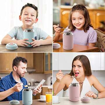 DaCool Insulated Food Jar Food Thermo for Hot Food 16 oz Vacuum Stainless Steel Hot Food School Lunch Container for Kids Adult Keep Food Hot Warm Container for Picnic Office Outdoors,BPA Free,Blue