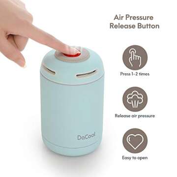 DaCool Insulated Food Jar Food Thermo for Hot Food 16 oz Vacuum Stainless Steel Hot Food School Lunch Container for Kids Adult Keep Food Hot Warm Container for Picnic Office Outdoors,BPA Free,Blue