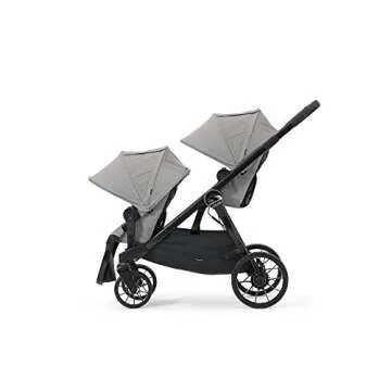 Baby Jogger City Select LUX Double Stroller | Includes Second Seat | Double Baby Stroller with All-Terrain Tires | Quick Fold Stroller, Slate