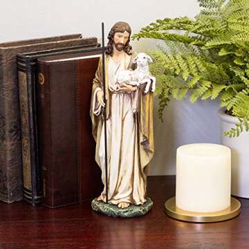 Joseph's Studio by Roman, Renaissance Collection, 4" H Good Shepherd Figure, Home Décor, Devout Gif...