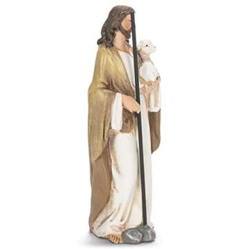 Joseph's Studio by Roman, Renaissance Collection, 4" H Good Shepherd Figure, Home Décor, Devout Gift, Prayerful Inspiration (2x1x4)