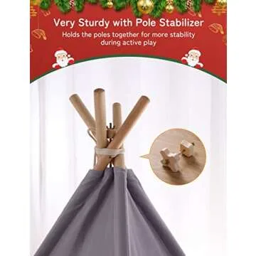 besrey Teepee Tent for Kids with Light & Mat, Kids Tents Indoor Play Tent Playhouse, Toddler Teepee 100% Cotton, tee Pee Tents for Kids Indoor, Kids Teepee,Children Room Tent