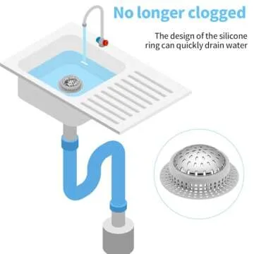 Aluvor Drain Hair Catcher, Upgraded Drain Catcher with Silicone Designed for Regular Drains, Catch Hair Easily Without Slowing Drainage, Prevent Clogging Plug Hole Hair Catcher (Large)
