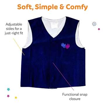 Fun and Function – Weighted Vest for Kids – Sensory Compression Vest for Kids - Provides Soothing Weight - Weighted Vest for Kids with Sensory Issues – Blue – Medium