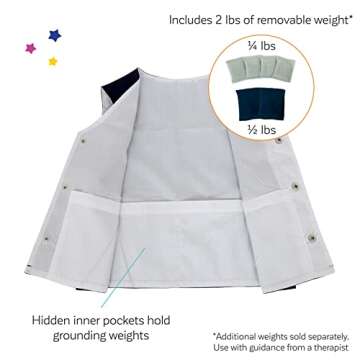 Fun and Function – Weighted Vest for Kids – Sensory Compression Vest for Kids - Provides Soothing Weight - Weighted Vest for Kids with Sensory Issues – Blue – Medium