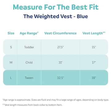 Fun and Function – Weighted Vest for Kids – Sensory Compression Vest for Kids - Provides Soothing Weight - Weighted Vest for Kids with Sensory Issues – Blue – Medium