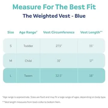 Fun and Function – Weighted Vest for Kids – Sensory Compression Vest for Kids - Provides Soothing Weight - Weighted Vest for Kids with Sensory Issues – Blue – Medium
