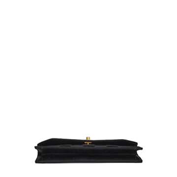 Chanel Pre-Loved Black Satin 'CC' Clutch for Luxury Lovers