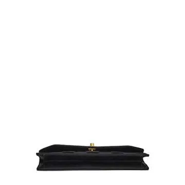 Chanel Pre-Loved Black Satin 'CC' Clutch for Luxury Lovers