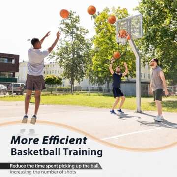 GADFISH Basketball Rebounder for 18" Rim - Heavy Duty 180° Return Chute