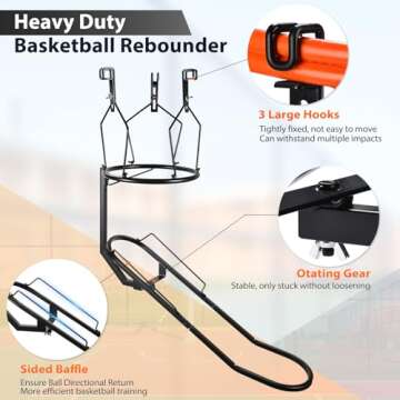 GADFISH Basketball Rebounder - 180° Rotatable Training Gear