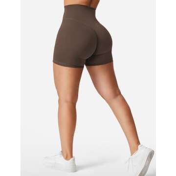 YEOREO Women's Biker Shorts 4.5" / 6" Workout Gym Shorts Craze High Waist Tummy Control Hidden Scrun...