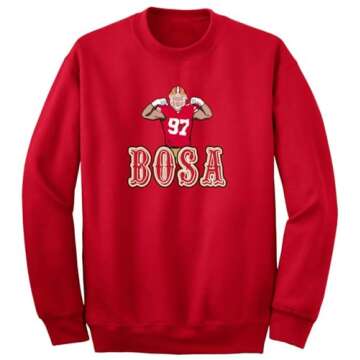 Nick Bosa San Francisco Flex Crew Neck Sweatshirt Adult Large Red