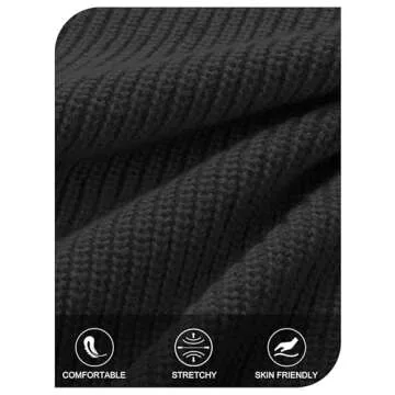 MEROKEETY Women's 2024 Long Sleeve Cardigan Sweater Crew Neck Button Ribbed Open Front Knit Outerwear, Black, S