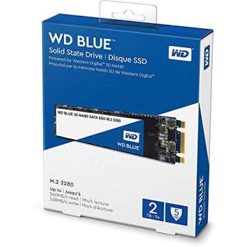 Western Digital 2TB WD Blue 3D NAND Internal PC SSD - SATA III 6 Gb/s, M.2 2280, Up to 560 MB/s - WD...