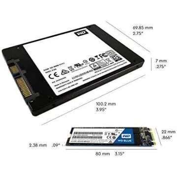 Western Digital 2TB WD Blue 3D NAND Internal PC SSD - SATA III 6 Gb/s, M.2 2280, Up to 560 MB/s - WDS200T2B0B