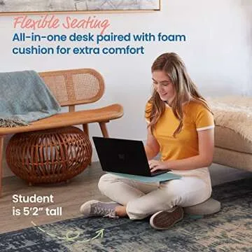 ECR4Kids Surf Portable Lap Desk with Cushion for Flexible Seating