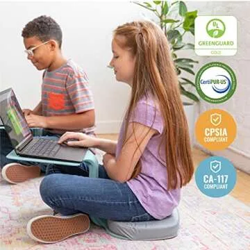 ECR4Kids Surf Portable Lap Desk with Cushion for Flexible Seating