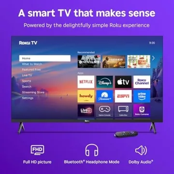Roku 40-Inch Smart TV 2025 with Voice Remote for Streaming