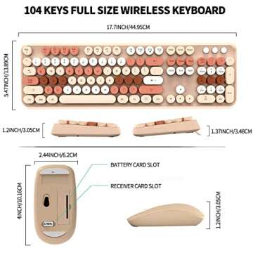 FOPETT Keyboard and Mouse Sets Wireless,Reliable 2.4 GHz Connectivity for PC,Laptop,Smart TV and Mor...