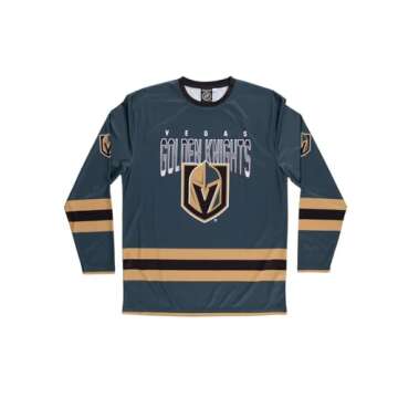 NHL Men's Game Day Long Sleeve Performance Loose Fit Rash Guard (Vegas Golden Knights, Medium)