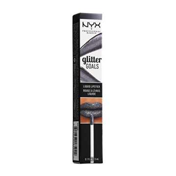 NYX PROFESSIONAL MAKEUP Glitter Goals Liquid Lipstick - Alienated (Deep Grey With Silver Glitter)