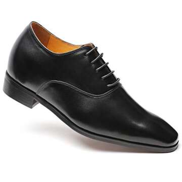 CHAMARIPA Men's Height Increasing Dress Shoes - Invisible Height Increasing Elevator Shoes for Men, ...