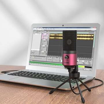 FIFINE USB Podcast Condenser Microphone Recording On Laptop, No Need Sound Card Interface and Phantom Power-K669