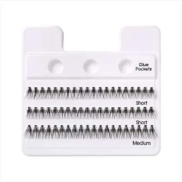 KISS Lash Couture Faux Mink Lash Extensions, Style 'Venus', Exclusive Flat-Band Technology, Short & Medium Length, 60 Individual Lash Clusters, Glue On Lashes