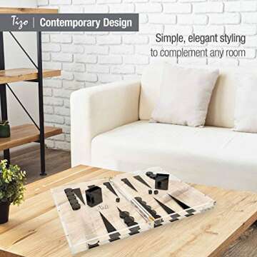 Elegant Tizo Design 18" Lucite Backgammon Set