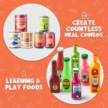 JOYIN 30Pcs Kids Play Food Grocery Cans Set, Educational Toys