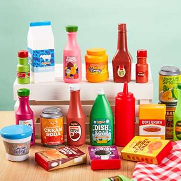 JOYIN 30Pcs Kids Play Food Grocery Cans Set, Educational Toys