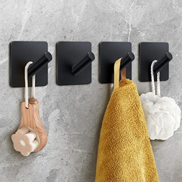 xdgeLoad 4 Pack Heavy Duty Towel Hooks for Bathroom