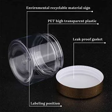 SATINIOR 36-Pack Clear Storage Jars - Leak-Proof & Stylish